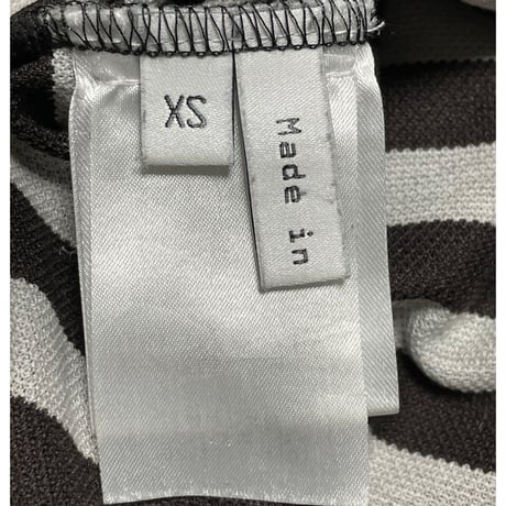 MADE IN FRANCE製 BALENCIAGA ボーダー柄鹿の子ポロシャツ ブラウン×グレー XSサイズ