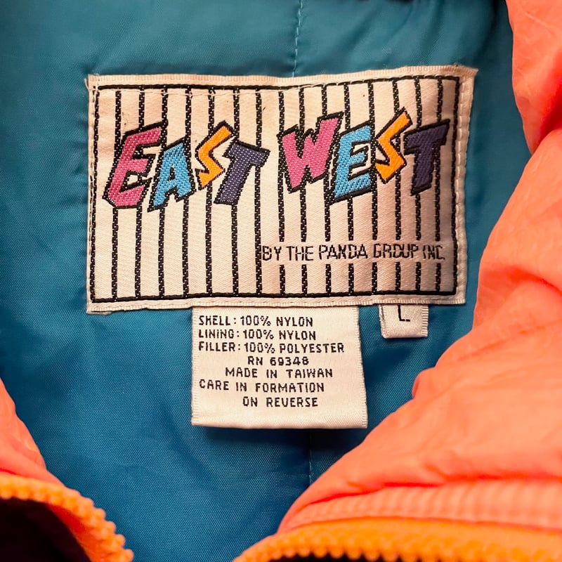 80s～90s EAST WEST クレイジーカラーナイロン中綿ジャケット