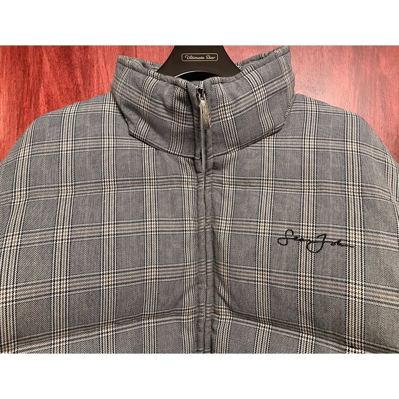 Sean John オーバーサイズチェック柄ダウンジャケット グレー XLサイズ