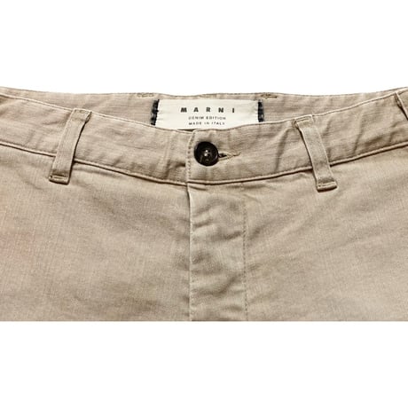 MADE IN ITALY製 MARNI DENIM EDITION カラーデニムハーフパンツ ベージュ W31サイズ