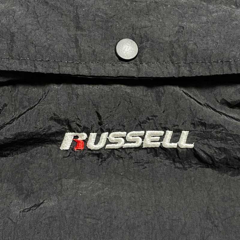 RUSSELL ATHLETIC フード付きナイロンジャケット ブラック M RUSSELL ATHLETIC フード付きナイロンジャケット ブラック M