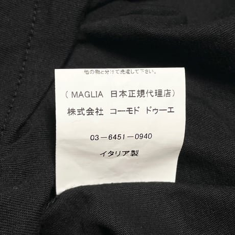 ★新品★ MADE IN ITALY製 MAGLIA 2025年SSモデル L-2814B ロゴプリントクルーネック長袖Tシャツ ブラック S～XLサイズ