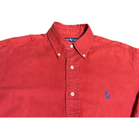 Ralph Lauren 長袖ボタンダウンシャツ エンジ Mサイズ