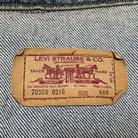 MADE IN USA製 LEVI'S デニムジャケット 70506-0216 ライトインディゴ 40Rサイズ