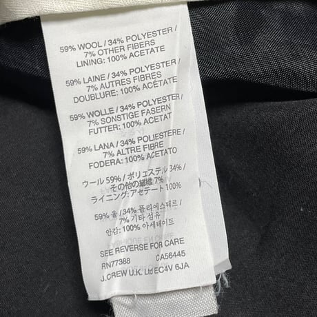 J.CREW ヘリンボーン柄ウールスラックス チャコールグレー W30-L32サイズ