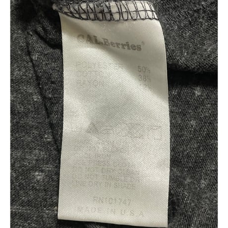 MADE IN USA製 CAL.Berries トライブレンドクルーネック半袖Tシャツ チャコールグレー Sサイズ