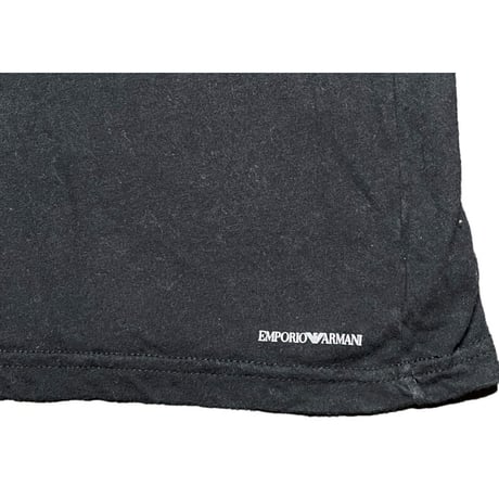 EMPORIO ARMANI 無地半袖VネックTシャツ ブラック Mサイズ