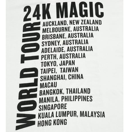 ▲訳あり商品▲ BRUNO MARS 24K MAGIC WORLD TOUR Tシャツ ホワイト XLサイズ