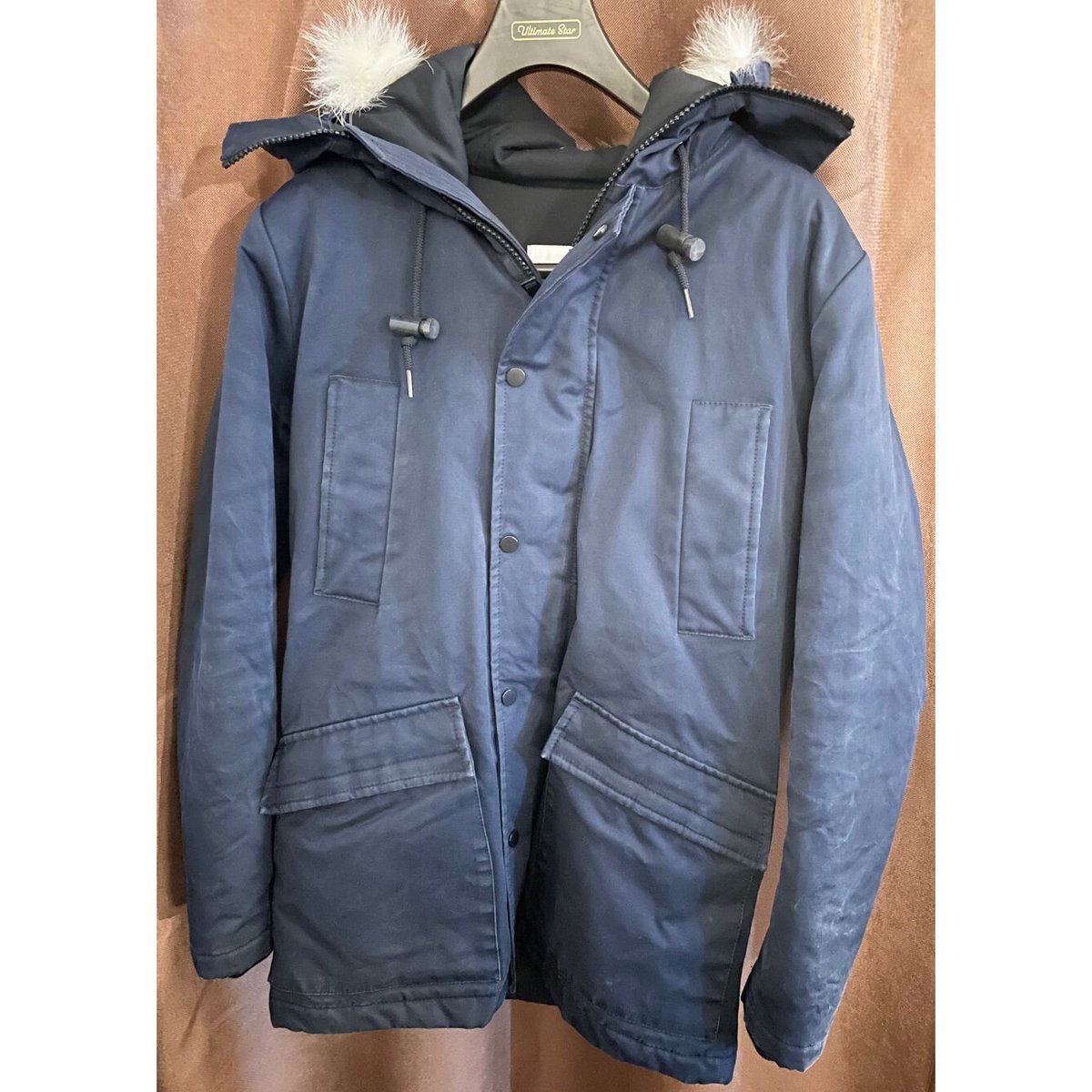 sandro PARIS コヨーテファー付き中綿コットンジャケット sandro PARIS コヨーテファー付き中綿コットンジャケット