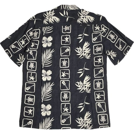 MADE IN HAWAII製 TWO PALMS アロハシャツ チャコールグレー Sサイズ