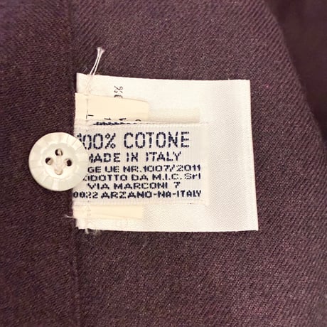 【BARNEYS NEWYORK 取り扱い】 MADE IN ITALY製 BARBA DANDYLIFE 長袖起毛コットンシャツ パープル 38-15サイズ