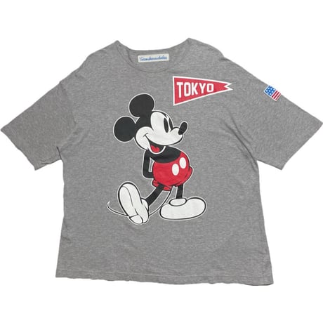 MADE IN JAPAN製 VOTE MAKE NEW CLOTHES × Disney Mickey ビックシルエットTシャツ グレー Mサイズ