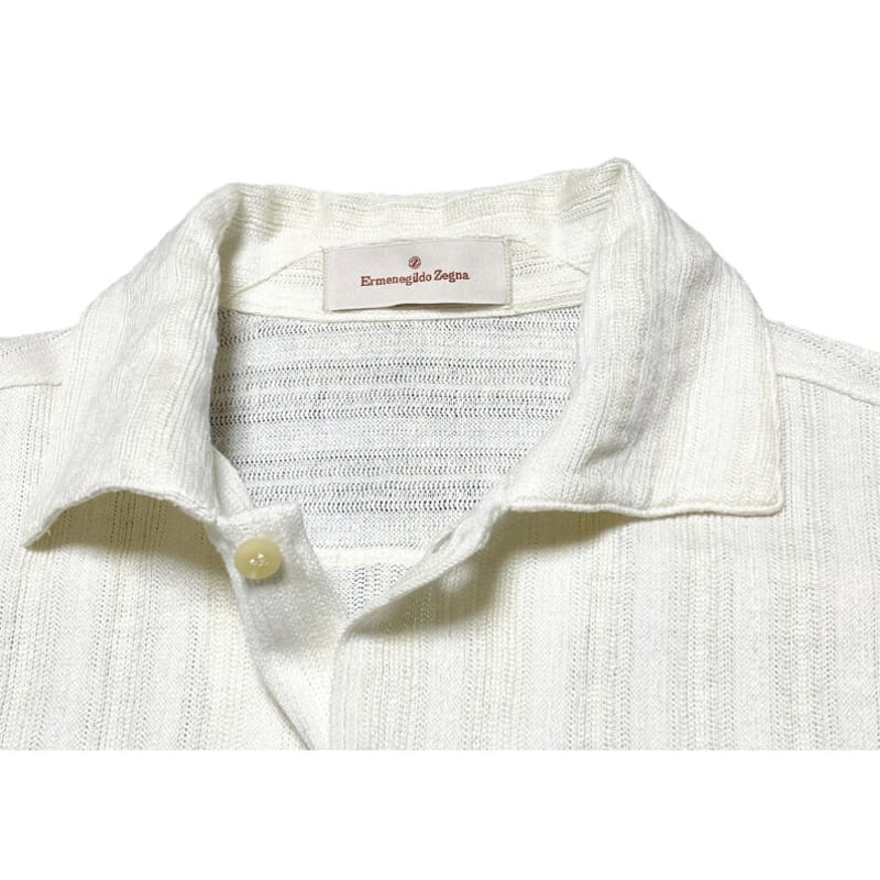 MADE IN ITALY製 Ermenegildo Zegna 半袖リネンコットンシャツ 生