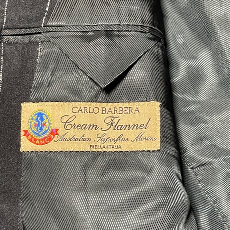 CARLO BARBERA生地 TOMORROWLAND ウールテーラードジャケット ブラック 46サイズ