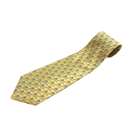 MADE IN ITALY製 BEAUFORT Tie Rack ラクダ柄シルクネクタイ イエロー