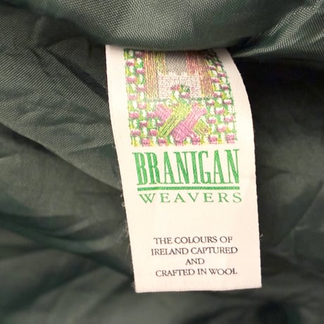 MADE IN IRELAND製 BRANIGAN WEAVERS ウールフルジップニットジャケット グリーン Mサイズ