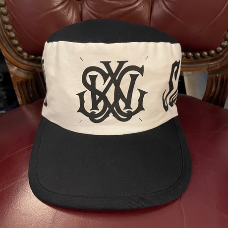 MADE IN JAPAN製 SWAGGER アーミーキャップ ホワイト×ブラック Fサイズ