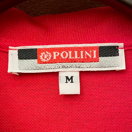 MADE IN ITALY製 POLLINI 半袖鹿の子ポロシャツ レッド Mサイズ