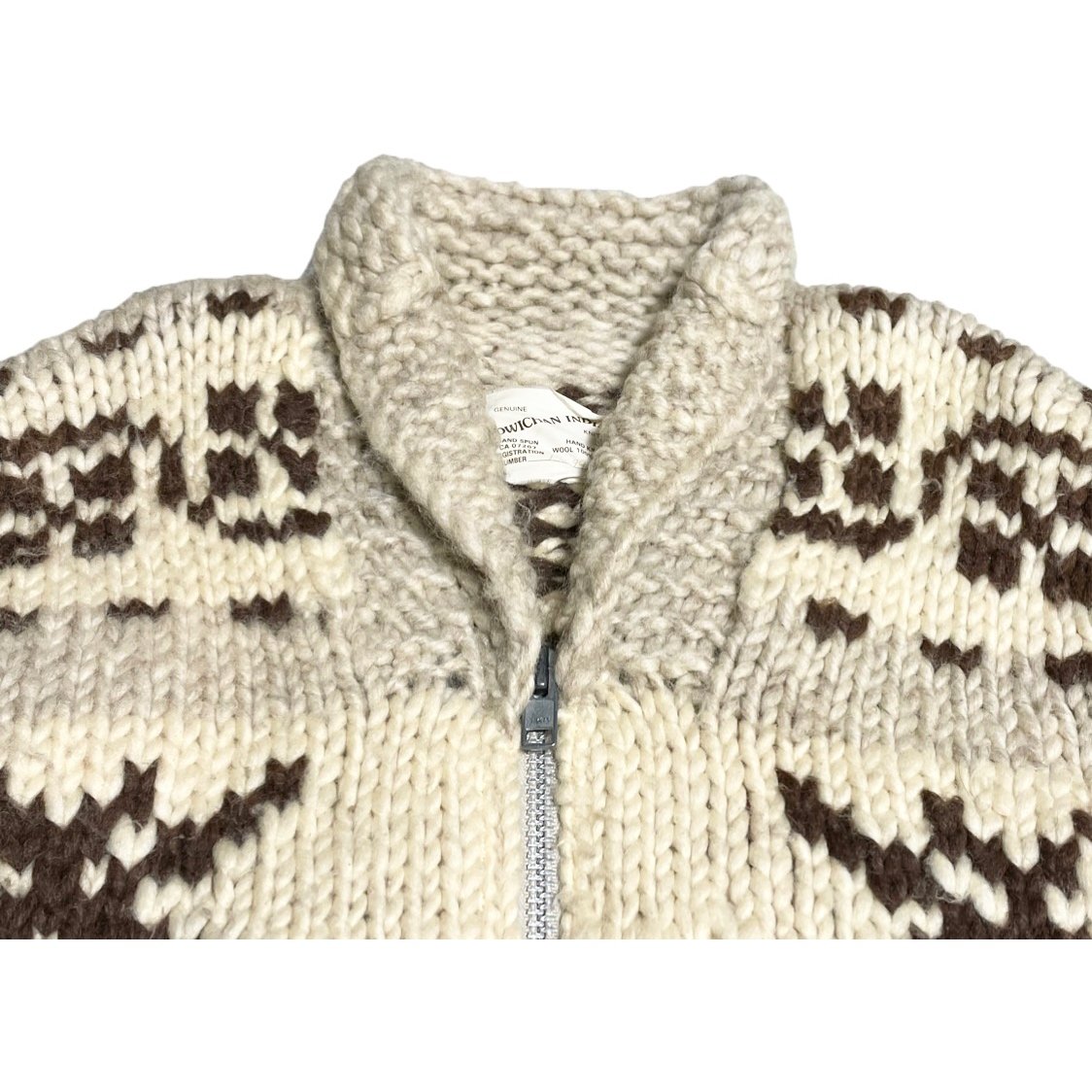 COWICHAN INDIAN KNIT カウチンセーター アイボリー×ブラウン COWICHAN INDIAN KNIT カウチンセーター アイボリー×ブラウン