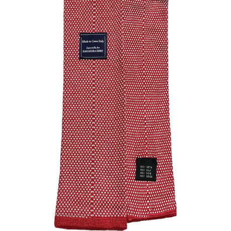 MADE IN ITALY製 Made in Como Italy Especially for KAMAKURA SHIRT HANDMADEシルクニットタイ レッド