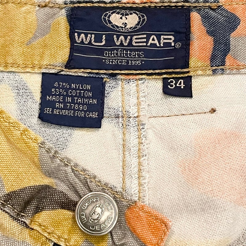 激レア WU WEAR JEANS 迷彩カーゴハーフパンツ マルチカラー W34サイズ