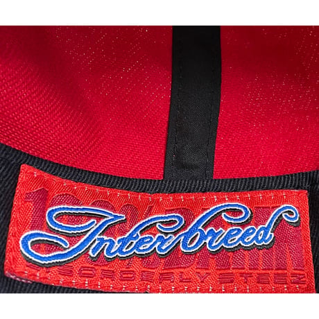 INTERBREED Do the Right Thing スナップバックキャップ レッド×ブラック Fサイズ