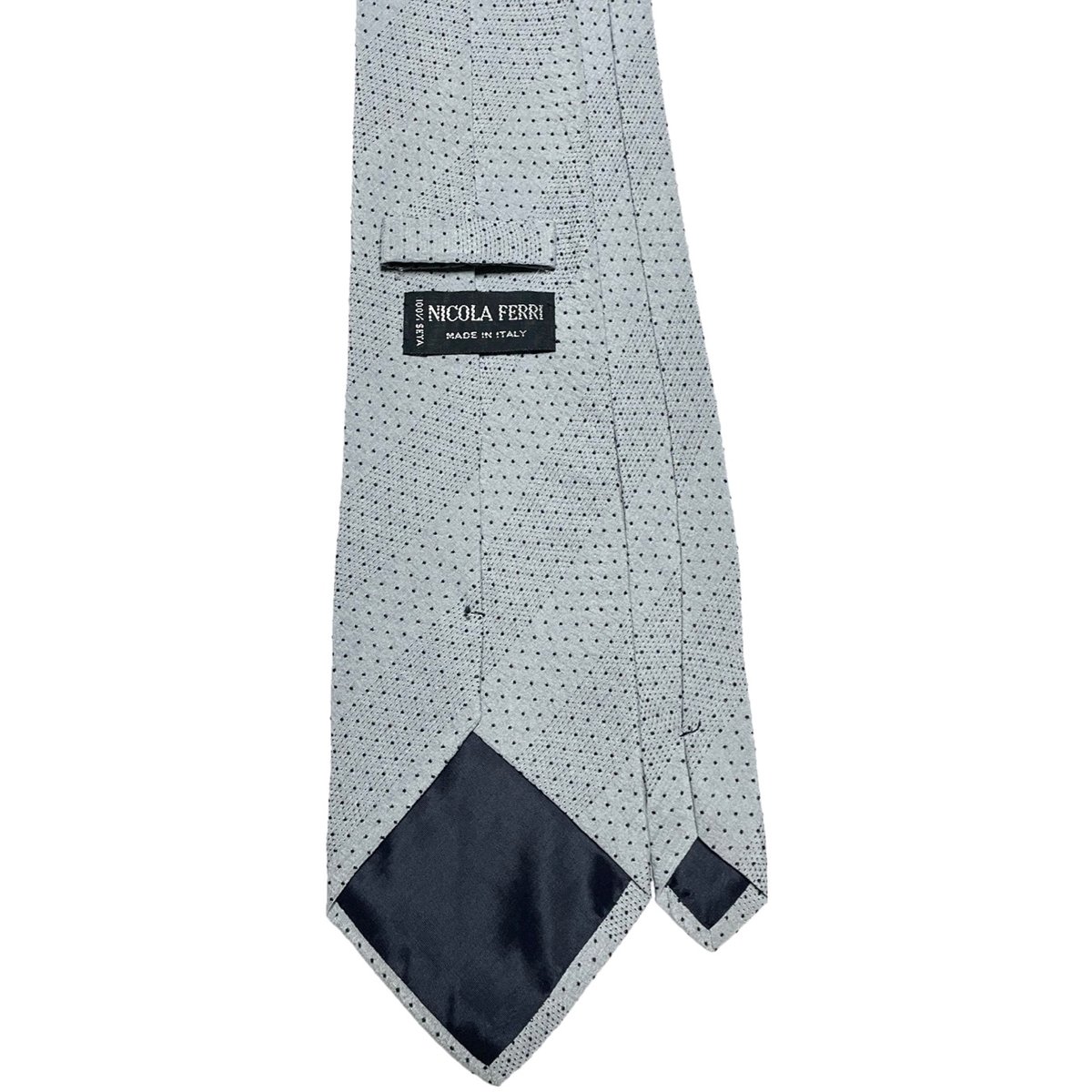 MADE IN ITALY製 NICOLA FERRI ドット柄ネクタイ グレー | Ulti