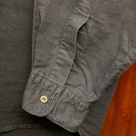 MADE IN ITALY製 Jc de Castelbajac バックプリント長袖ボタンダウンリネンコットンシャツ ネイビー XXLサイズ
