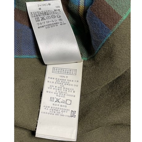Polo by Ralph Lauren 長袖チェック柄シャツ グリーン Mサイズ