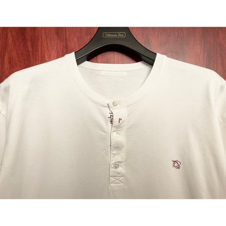 MADE IN JAPAN製 Papas ヘンリーネックTシャツ ホワイト M/48サイズ