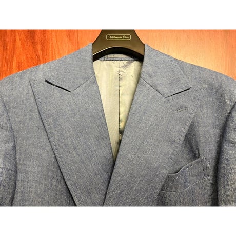 MADE IN ITALY製 Lanerie Agnona 生地使用 MADE IN JAPAN製 Sartoria KATSU ダブルテーラードジャケット ライトブルー