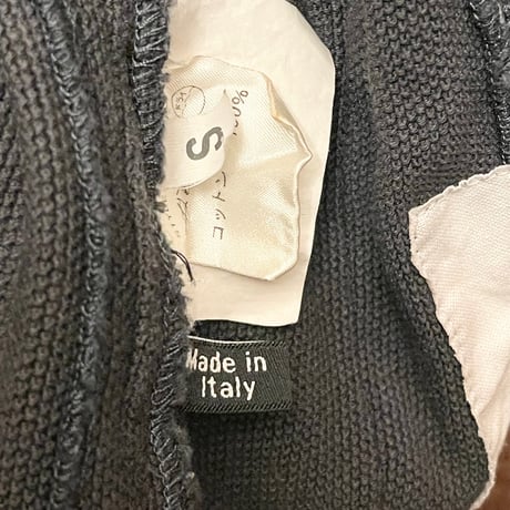 MADE IN ITALY製 BARK 鹿の子ニットテーラードジャケット チャコールグレー Sサイズ