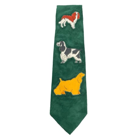 MADE IN ENGLAND製 Paul Smith 犬デザインシルクネクタイ グリーン