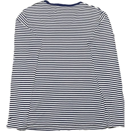 MADE IN ENGLAND製 SUNSPEL Vネックボーダー長袖Tシャツ ネイビー×ホワイト Mサイズ