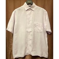 MADE IN ITALY製 BARNEYS NEWYORK 半袖リネンシャツ パープル Mサイズ