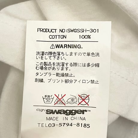 SWAGGER ポケット付きクルーネックTシャツ ホワイト Mサイズ