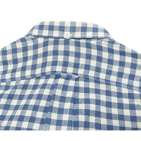 MADE IN ITALY製 GOLDEN GOOSE DELUXE BRAND 長袖ギンガムチェックシャツ ブルーチェック XSサイズ
