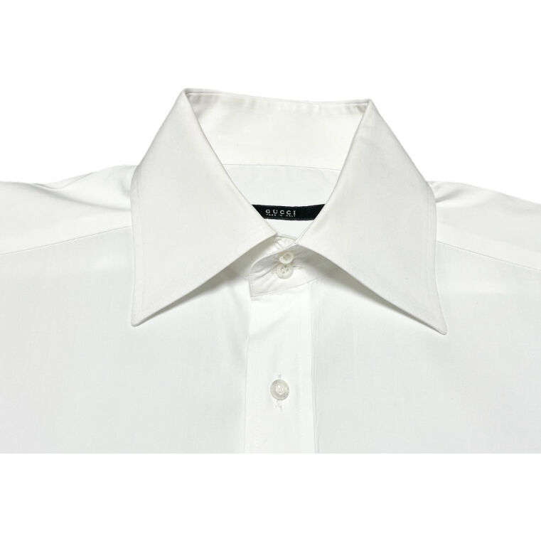 MADE IN ITALY製 GUCCI 長袖シャツ ホワイト 42-16 1/2サイズ | MADE IN ITALY製 GUCCI 長袖シャツ ホワイト 42-16 1/2サイズ |