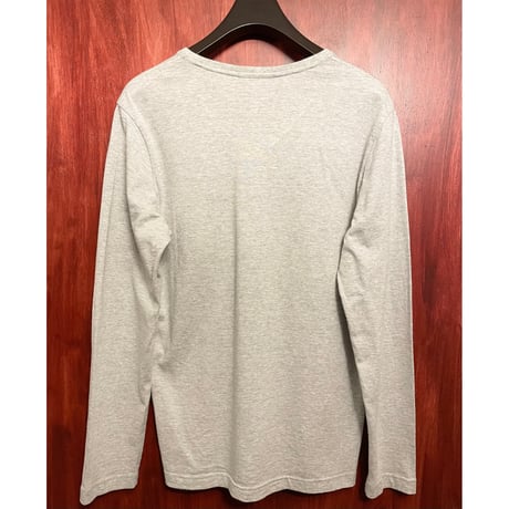 MADE IN JAPAN製 LACOSTE SLIM FIT Vネックコットンセーター グレー Mサイズ