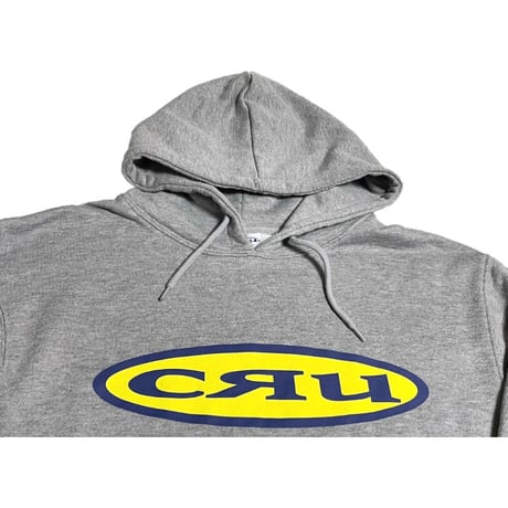 CRU ロゴプリントプルオーバーパーカー グレー Mサイズ