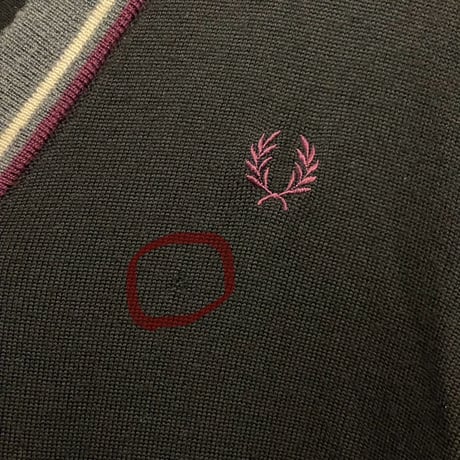 ▲訳あり商品▲ FRED PERRY メリノウールカーディガン ブラック Mサイズ
