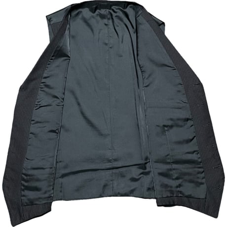 ▲訳あり商品▲ MADE IN JAPAN製 BURBERRY BLACK LABEL 3ピースストライプスーツ チャコールグレー 42L