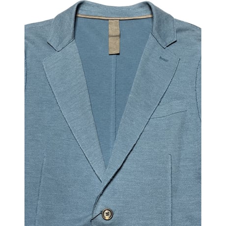 【BARNEYS NEWYORK取り扱い】MADE IN ITALY製 eleventy ニットテーラードジャケット グレイッシュブルー 52サイズ