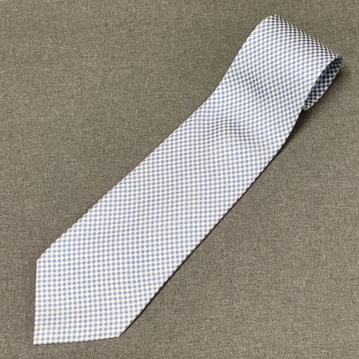 △訳あり商品△ MADE IN ITALY製 E.Marinella 千鳥格子柄シルクネクタイ