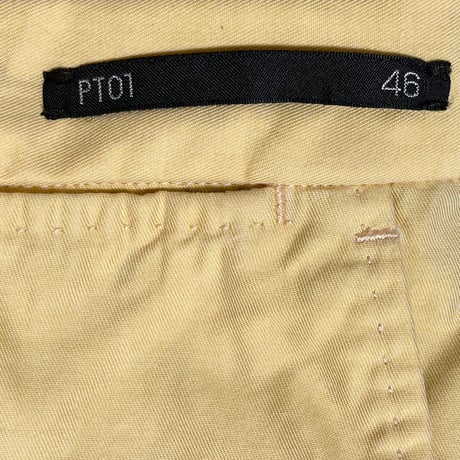 MADE IN ROMANIA製 PT01 SUPER SLIM FIT コットンカラースラックス イエロー 46サイズ