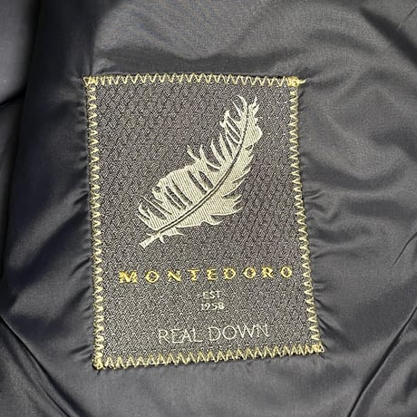MADE IN ROMANIA製 MONTEDORO ドット柄ウールダウンベスト ネイビー 46サイズ
