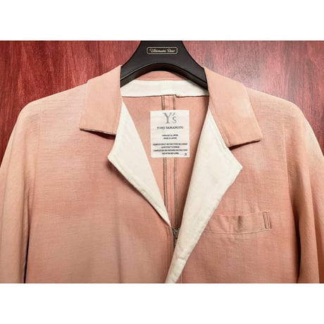 MADE IN JAPAN製 Y's YOHJI YAMAMOTO カポックコットンニットジップテーラードジャケット ピンク 3サイズ