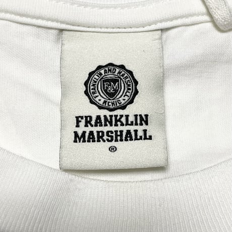 MADE IN ITALY製 FRANKLIN MARSHALL 星条旗柄プリント 半袖Tシャツ ホワイト Mサイズ