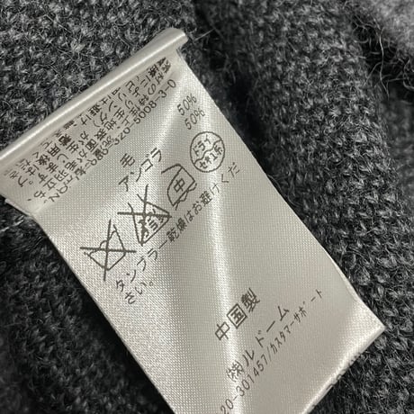 ▲訳あり商品▲ EDIFICE Lelegance ブロックチェック柄ウールアンゴラセーター チャコールグレー 46サイズ