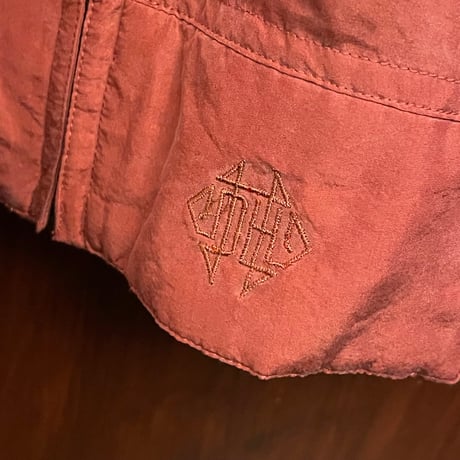 80s VINTAGE DANIEL HECHTER シルク100% MA-1型 フルジップジャケット レッド Lサイズ